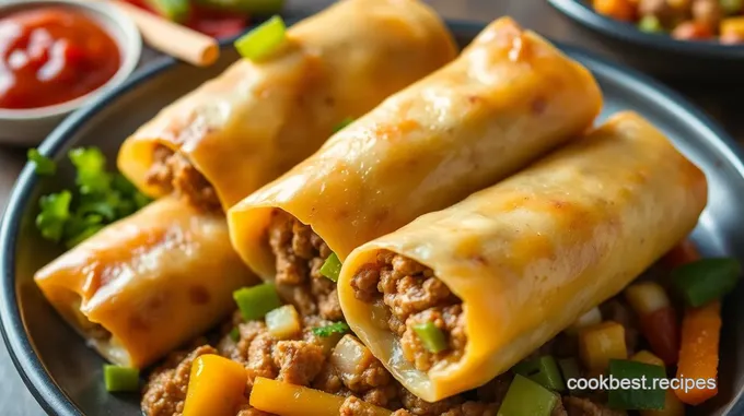 Cheeseburger Egg Rolls