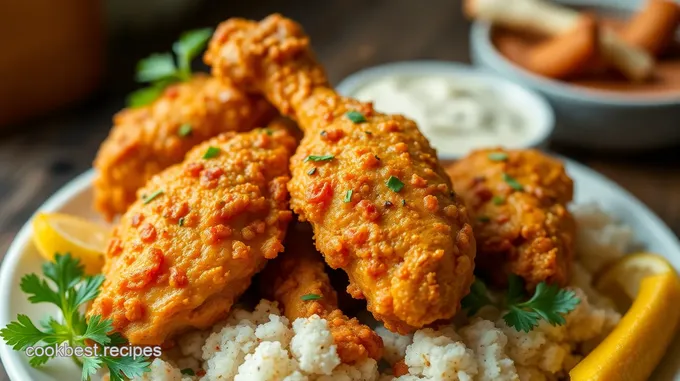 Crispy Fried Chicken with Herb-Infused Olive Oil Dip