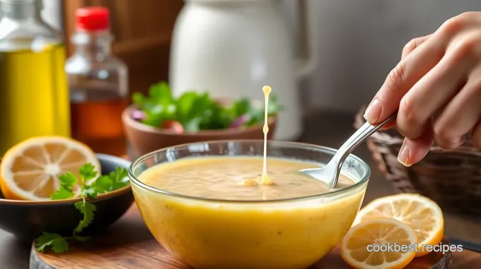 Mixing Zesty New Orleans Salad Dressing