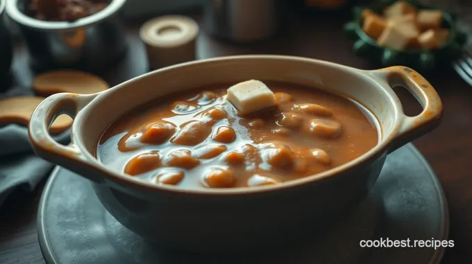 Savory Homemade Gravy in a Classic Gravy Boat