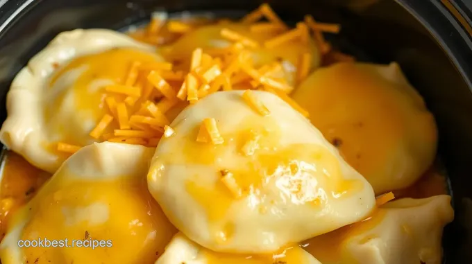 Slow Cooker Potato and Cheese Perogies