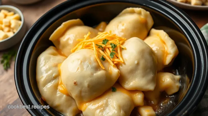 Slow Cooker Cheesy Potato Pierogi