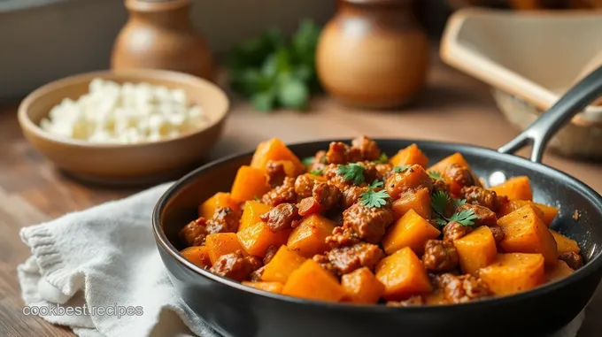 Sizzling Stove Top Chorizo Skillet with Sweet Potatoes